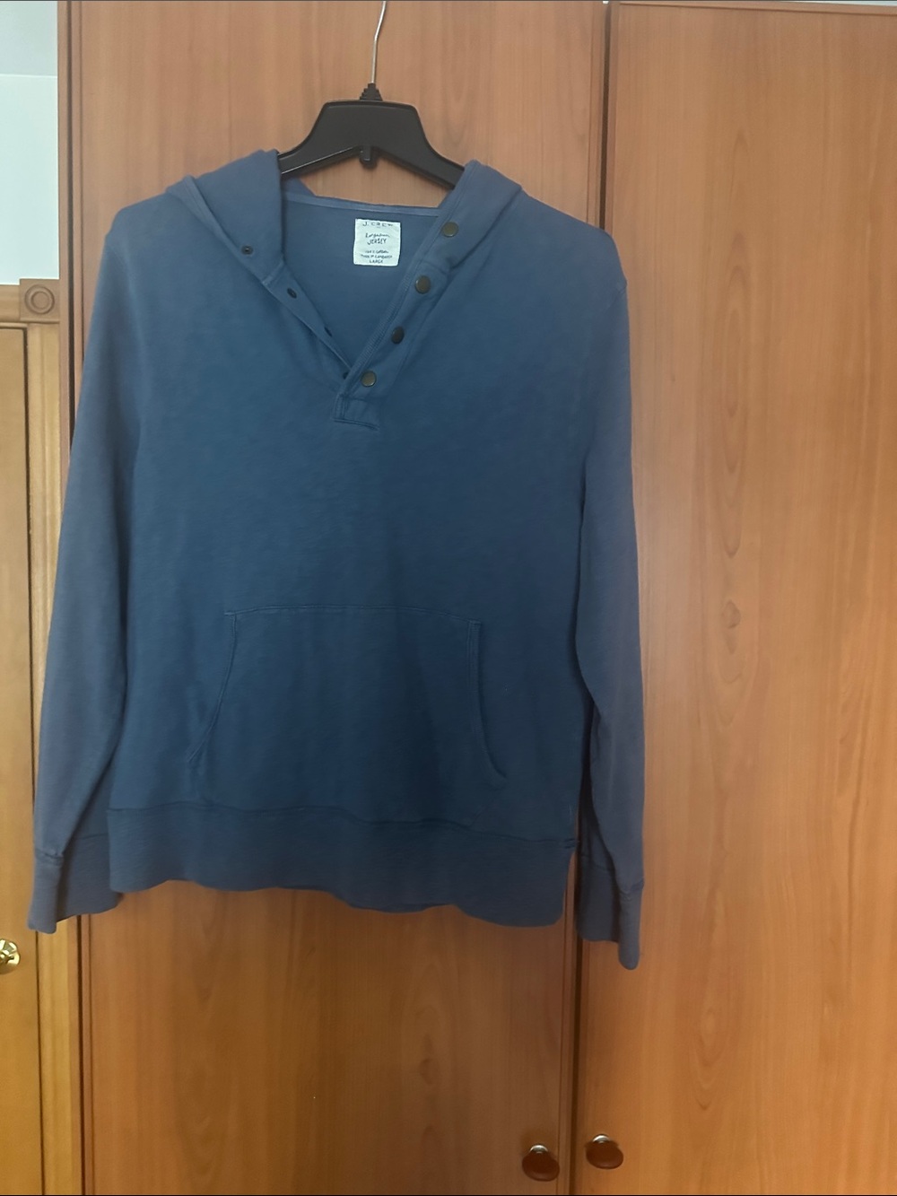 J. Crew Men's Navy Hooded Pullover Sweatshirt